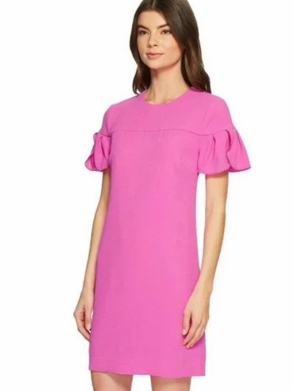 NWT Trina Turk Peony Pink Ruffle Sleeve Mini Shift Dress